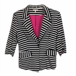 Just Ginger Black & White Striped Blazer